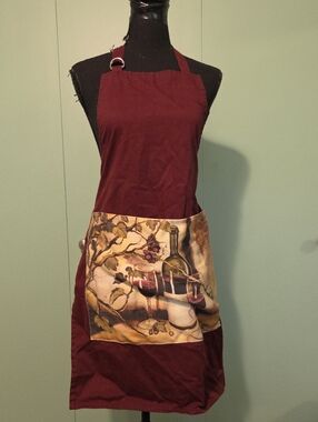 Burgundy Wine-Themed Apron